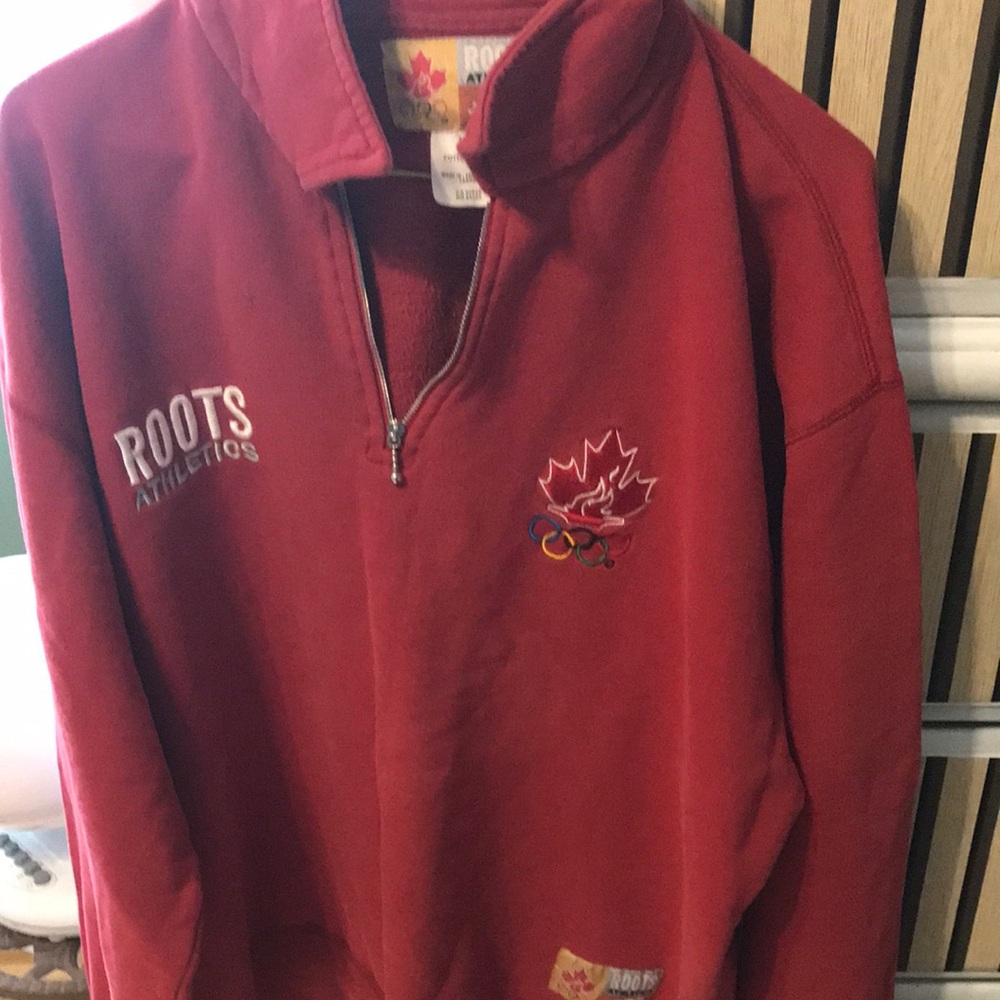 Roots Athletics Red Quarter-Zip Sweatshirt